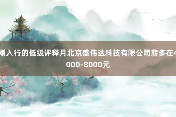 刚入行的低级评释月北京盛伟达科技有限公司薪多在4000-8000元